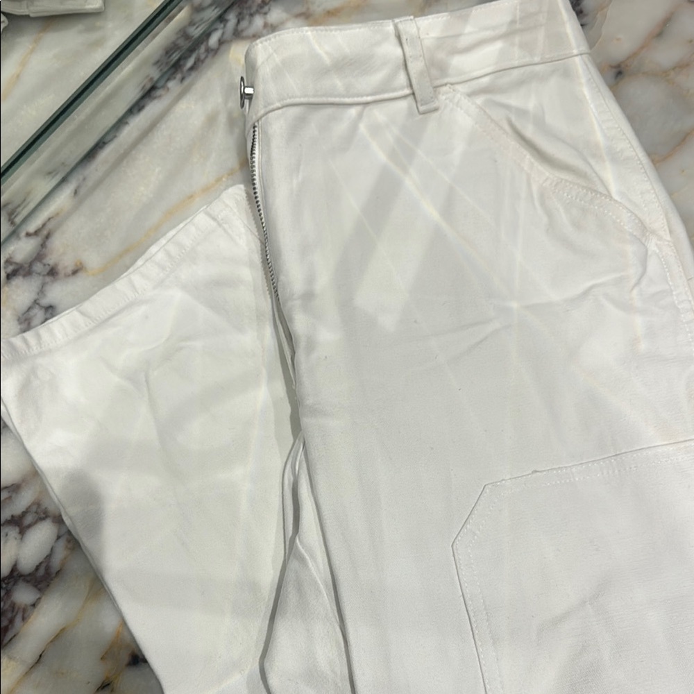 White Pants with Side Zipper